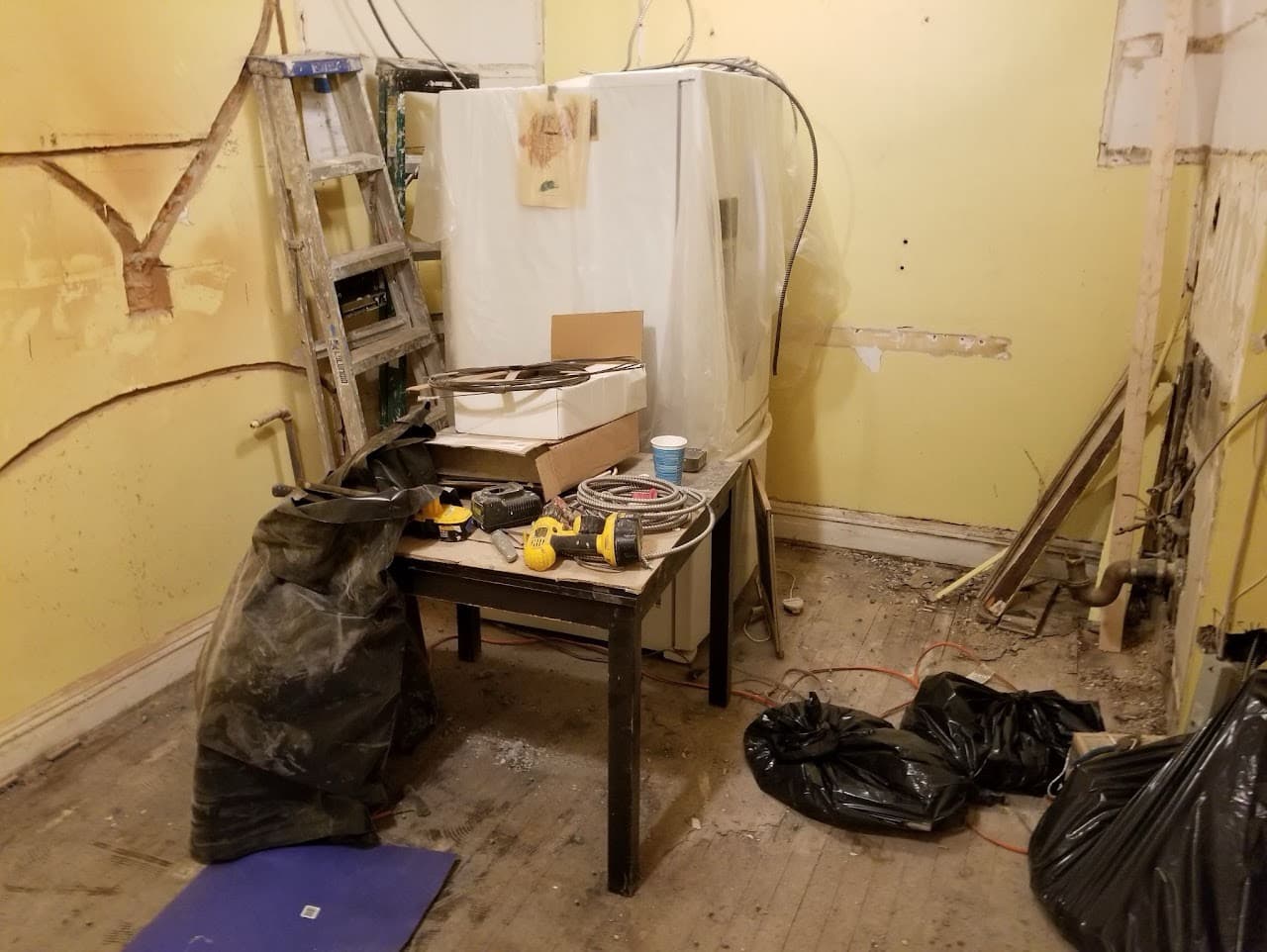 Kitchen stripped back during renovation